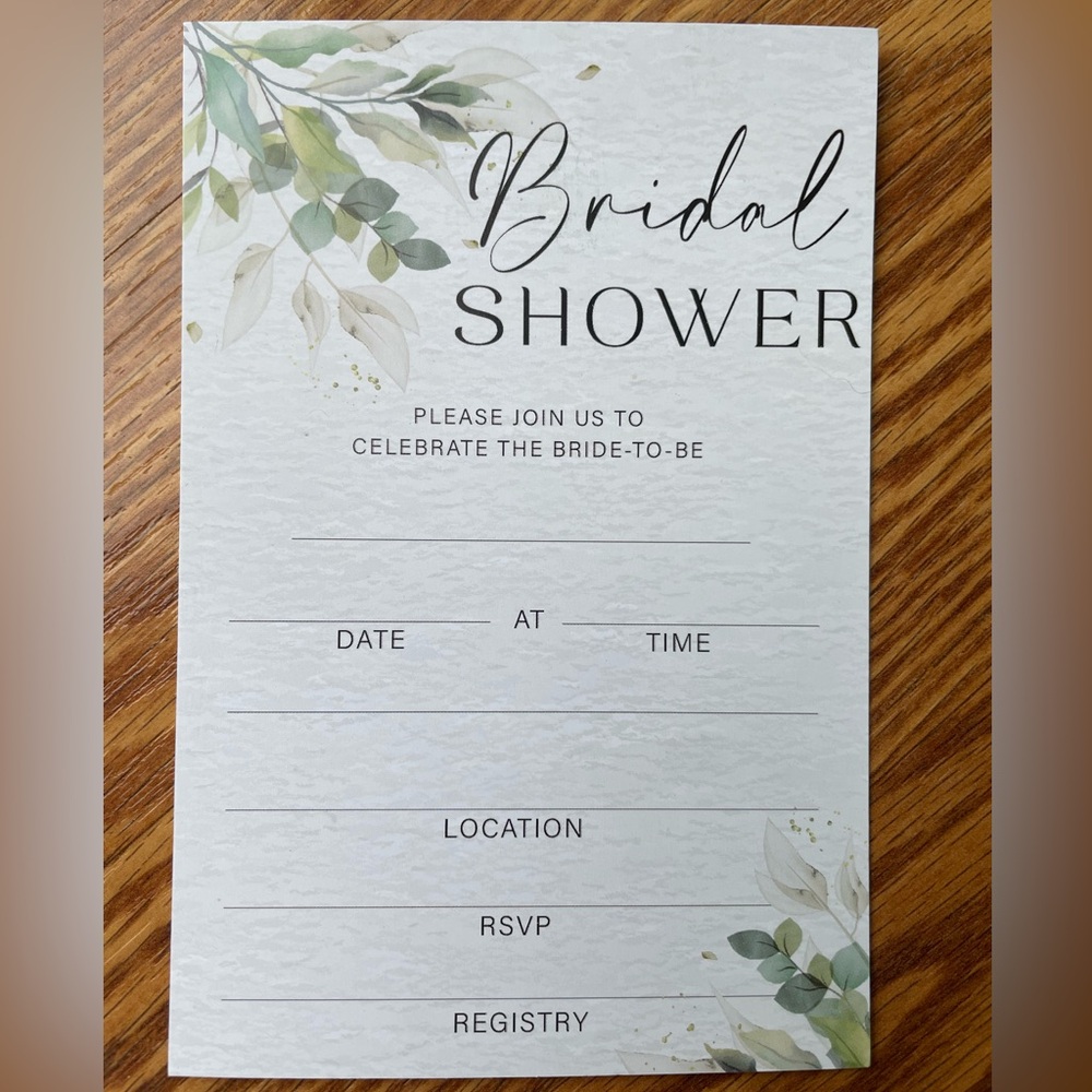 Set of 23 Bridal Shower Invitations & Envelopes